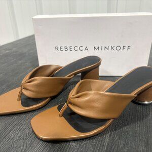 Rebecca Minkoff Women’s Leather Dress Sandals – Sandrift Brown | Size 7.5 | New